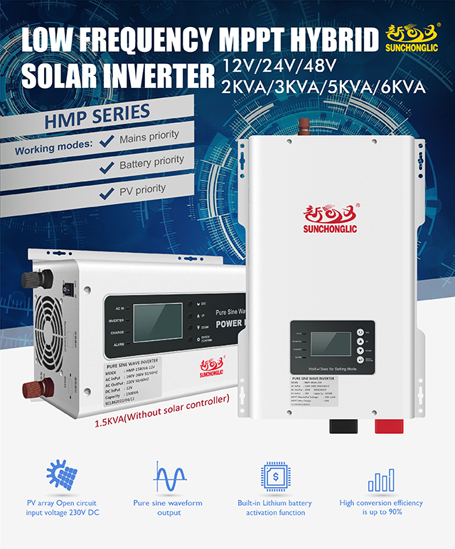 Mppt hybrid solar power inverter